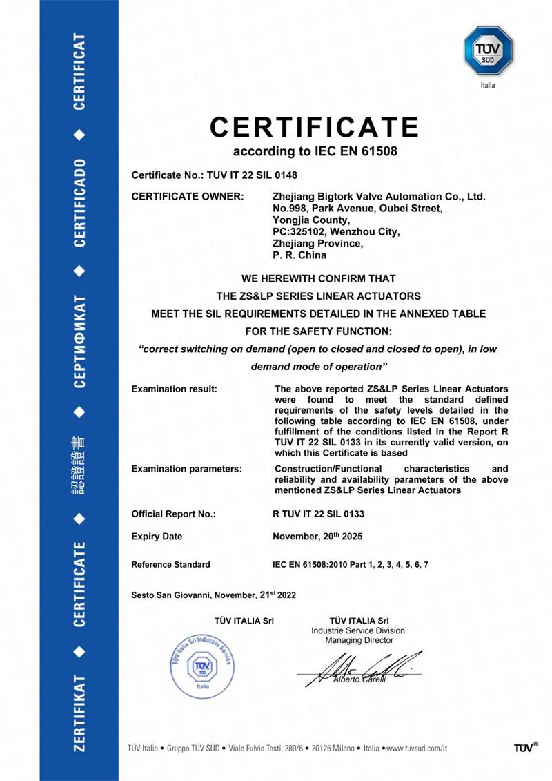 ZS&LP-TUV SIL3 ZS&LP-TUV SIL3